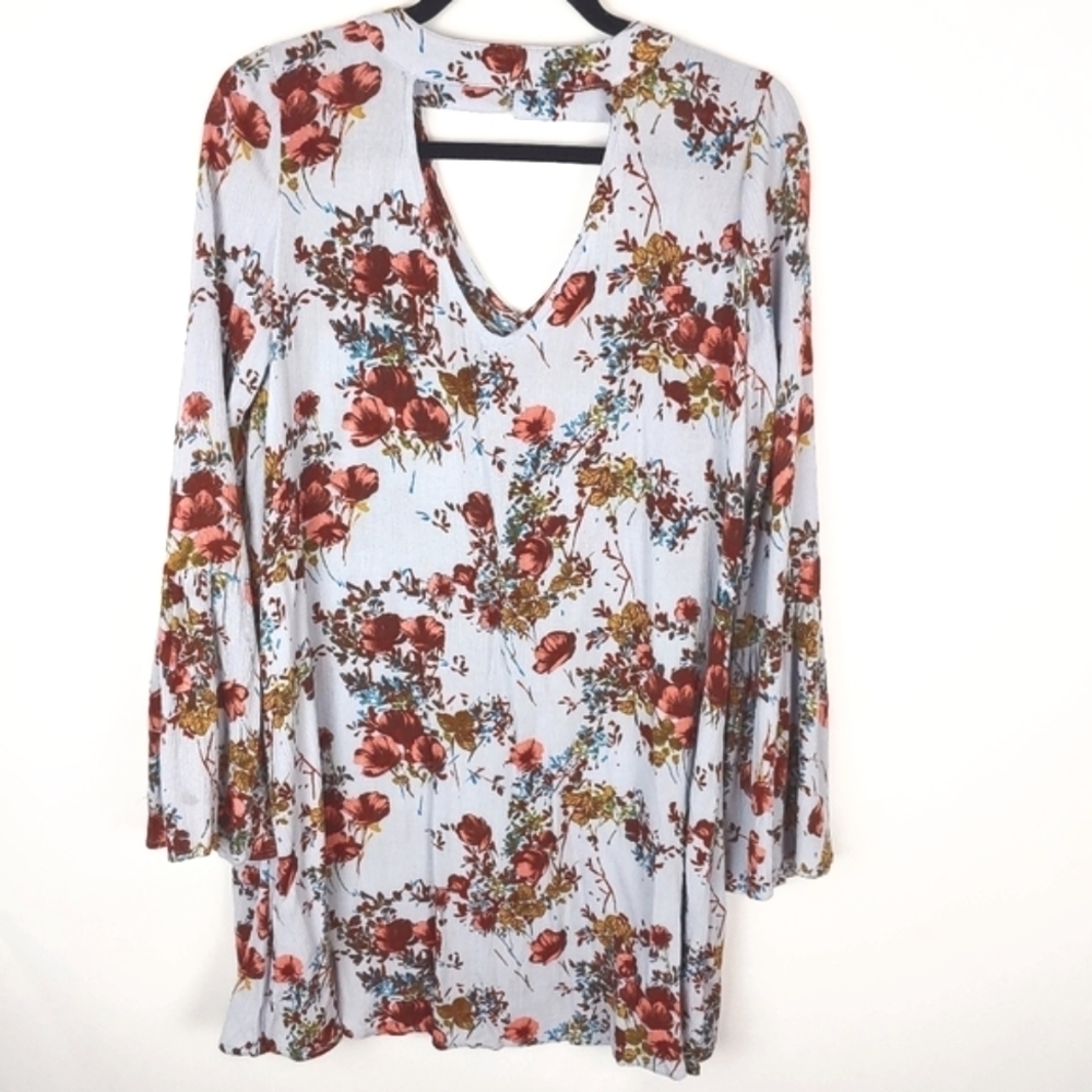 Mossimo Tunic Mini Dress Blue Pink Yellow